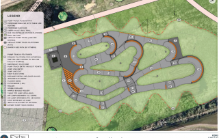 a concept design map of the Coldstream Station pump track.